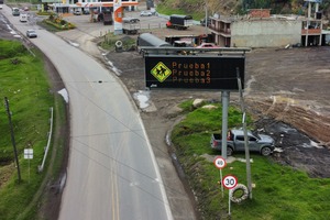 Panel de mensajería variable (PMV)Sutatausa, Cundinamarca
